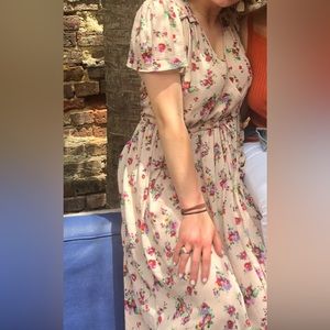 Rare Christy Dawn- Dawn Dress. Cream with multicolor flowers.